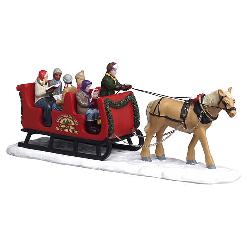 Caroling Sleigh Ride accessorio da tavolo Lemax Harvest Crossing 8x20x6 cm - 63820 1