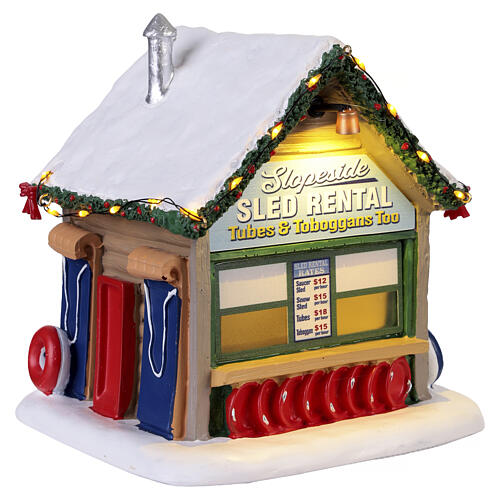 Slopeside Sled Rental accessorio da tavolo Lemax Vail Village 13x13x12 cm - 64683 3