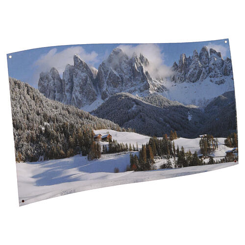 Dolomiti MyVillage fondale in tela per villaggio natalizio 75x150 cm 1