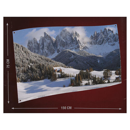 Dolomiti MyVillage fondale in tela per villaggio natalizio 75x150 cm 2