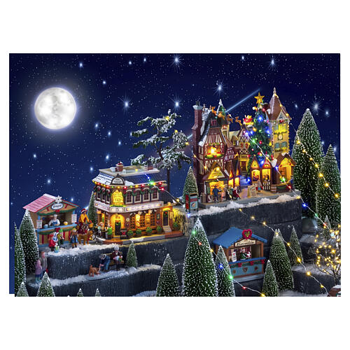 Tableau lumineux Starry Night MyVillage effet lune et étoiles 55x75 cm 2