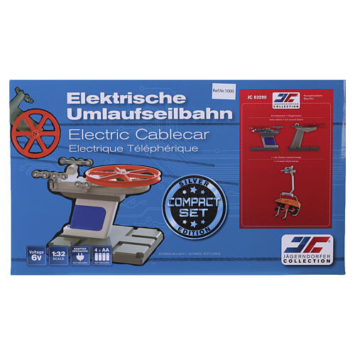 Impianto di risalita Basic Jägerndorfer con seggiola blu e rossa 20x20x20 cm scala 1:32 5
