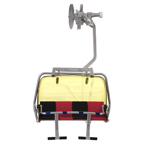 Seggiola Jägerndorfer a 4 posti rossa e nera 15x5x5 cm scala 1:32 3