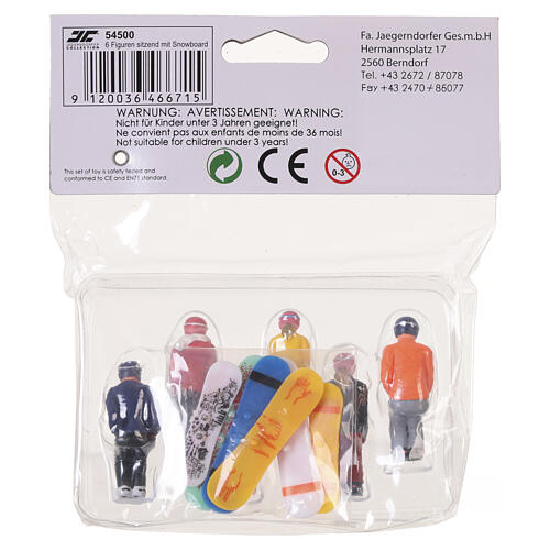 Conjunto Jägerndorfer con 6 Snowboarders sentados escala 1:32 3