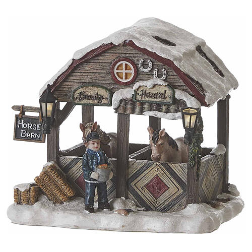 Horse Stable Brown Étable pour chevaux LuVille Molendam 12x13x11 cm - 1045988 1