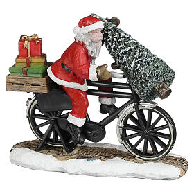 Santa on bicycle Babbo Natale in bicicletta LuVille Sledgeholm 8x9x4 cm - 1180559