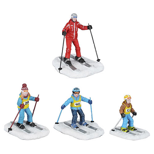Ski teacher with childeren 4 pieces Maestro di sci con bambini 4 pezzi LuVille Schneewald 7x6x7 cm - 1180676 1