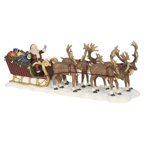 Santa Reindeer Sledge Pai Natal com trenó e renas LuVille 8x21x6,5 cm - 603023 1