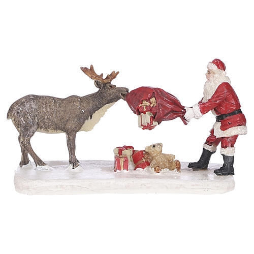 Reindeer teasing Santa Renna che prende in giro Babbo Natale LuVille 7x12x8 cm - 610041 1