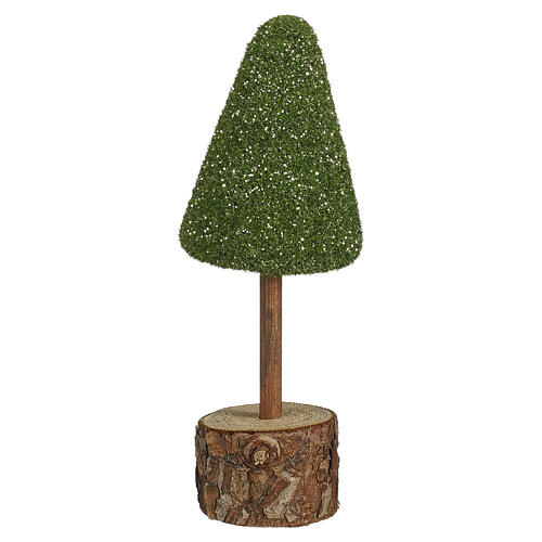 Albero decorativo verde lucido 3 modelli assortiti 13x4 cm -1206754 1