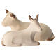 Statuine per presepe bue e asino stile Aram in legno doppia patinatura Val Gardena s1