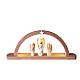 Arco natalizio luci LED con 3 angeli in legno doppia patinatura Val Gardena 20x45,5 cm s1