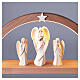 Arco natalizio luci LED con 3 angeli in legno doppia patinatura Val Gardena 20x45,5 cm s3
