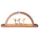 3 angeli Aram su arco di luce LED presepe in legno naturale Val Gardena 20x45,5 cm s1
