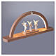 3 angeli Aram su arco di luce LED presepe in legno naturale Val Gardena 20x45,5 cm s5