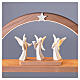 3 anjos Aram em arco de luz LED presépio madeira de bordo natural Val Gardena 20x45,5 cm s3