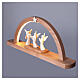 Val Gardena natural wood LED arch with 3 Aram angels for Nativity 20x45.5 cm s4