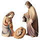 Rudolf Holy Family set in painted Val Gardena wood s1