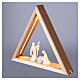 Triángulo iluminado con Natividad Aram de madera natural Val Gardena 30x35 cm s5