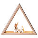 Triangolo illuminato con Natività Aram in legno naturale Val Gardena 30x35 cm s1