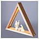 Triangolo illuminato con Natività Aram in legno naturale Val Gardena 30x35 cm s5