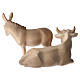 Statuettes pour crèche bœuf et âne en bois d'érable à double patine du Val Gardena s4