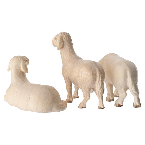 Sheep figurines for Nativity Scene, Val Gardena natural maple wood 5