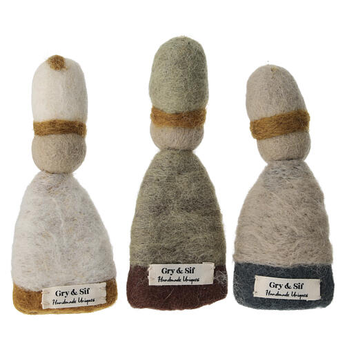 Three Wise Men in wool by Gry & Syf, 12 cm Nativity Scene 6