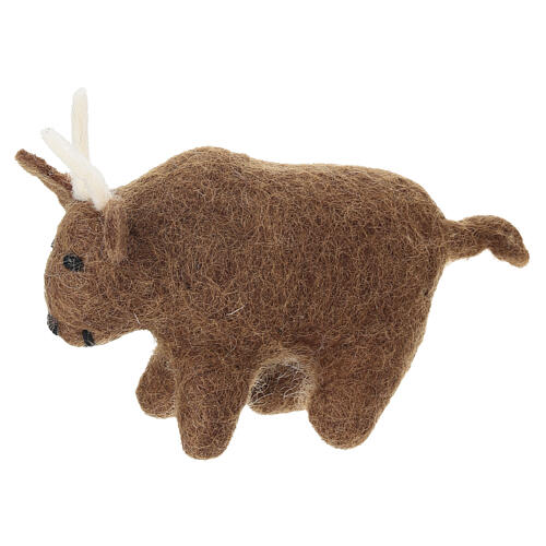 Ox, donkey and sheep in wool, Gry & Syf, Nativity Scene of 12 cm 5