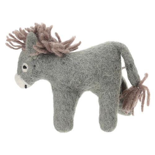 Ox, donkey and sheep in wool, Gry & Syf, Nativity Scene of 12 cm 6