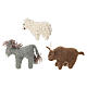 Ox, donkey and sheep in wool, Gry & Syf, Nativity Scene of 12 cm s1