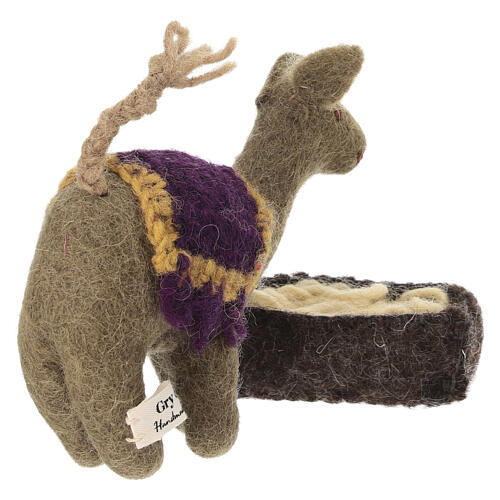 Wool camel and hay by Gry & Syf, 12 cm Nativity Scene 5