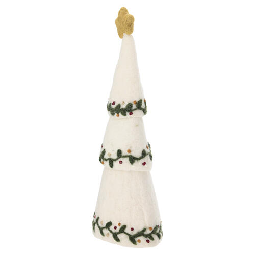 Albero di natale 3 in 1 Gry and Syf in lana bianco 28 cm 3