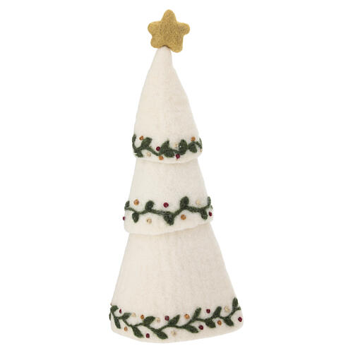 Albero di natale 3 in 1 Gry and Syf in lana bianco 28 cm 4
