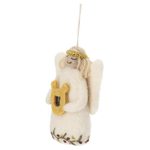 Anjo Gry & Sif com lira em lã 10 cm 3
