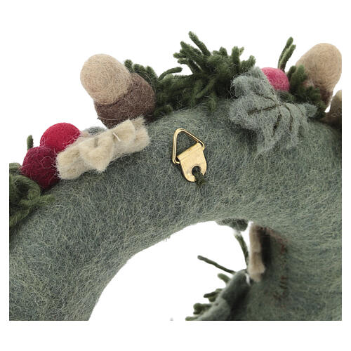 Ghirlanda di Natale in lana con gancio Gry and Syf 20 cm 4