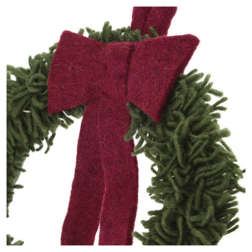 Ghirlanda fiocco rosso in lana Gry and Syf 22 cm 2
