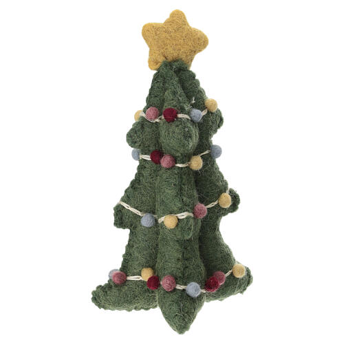 Alberello di natale in lana decorato Gry and Syf 15 cm 3