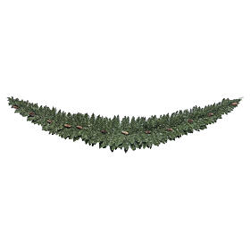 Espumillón navideño Olivetta verde con piñas 2,7 m PVC diámetro 45 cm