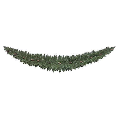 Espumillón navideño Olivetta verde con piñas 2,7 m PVC diámetro 45 cm 1