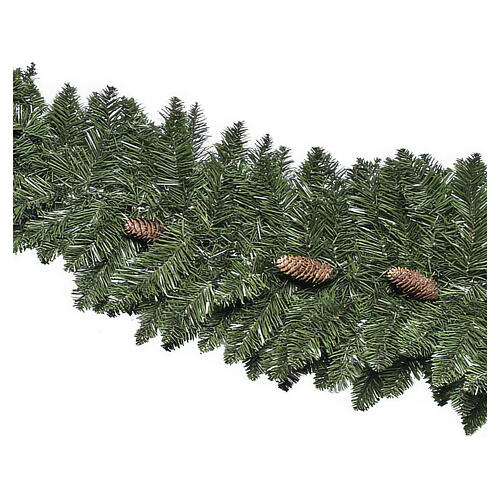 Festone boa natalizio Olivetta verde con pigne 2,7 mt PVC diametro 45 cm 4