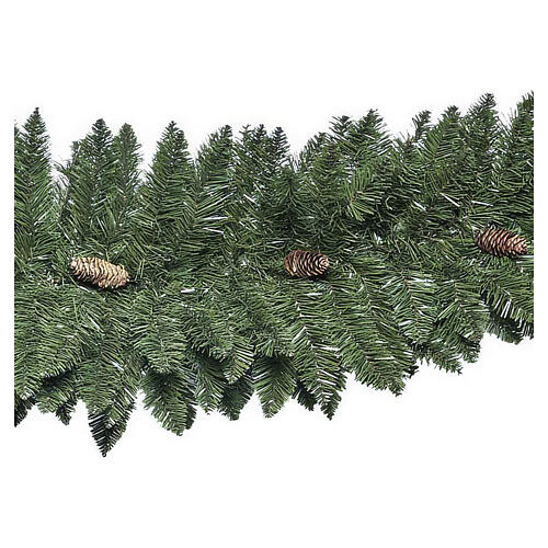 Festone boa natalizio Olivetta verde con pigne 2,7 mt PVC diametro 45 cm 5