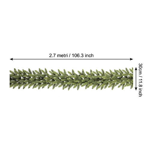 Festone natalizio Full PE con rami verdi 2,7 mt diametro 30 cm 3
