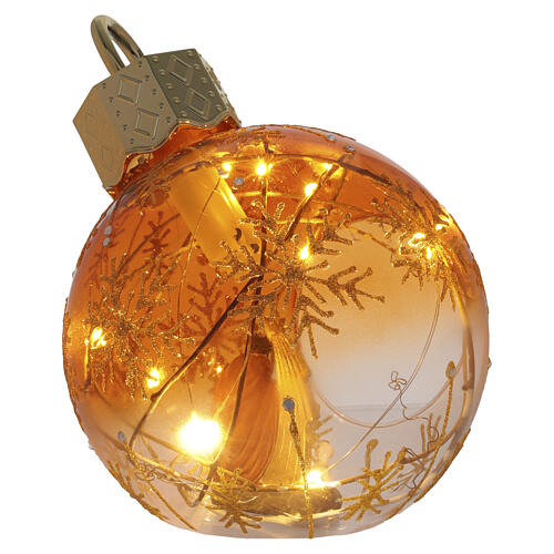 Palla di Natale con presepe in resina e luce 15 cm 5
