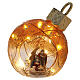 Palla di Natale con presepe in resina e luce 15 cm s1