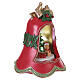 Campana de Navidad de resina roja con luces, música y movimiento 35x30x25 cm s4