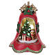 Campana de Navidad de resina roja con luces, música y movimiento 35x30x25 cm s5