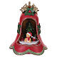 Campana de Navidad de resina roja con luces, música y movimiento 35x30x25 cm s7