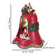 Campana natalizia in resina rossa con luci musica e movimento 35x30x25 cm s3
