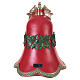 Campana natalizia in resina rossa con luci musica e movimento 35x30x25 cm s8